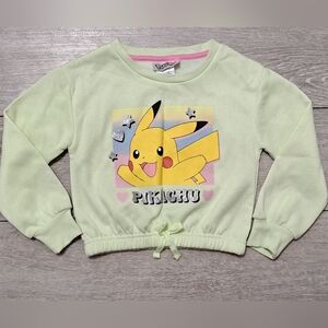 Brand New Pokeman Pikachu Graphic Girls Cinched Up Sweatshirt